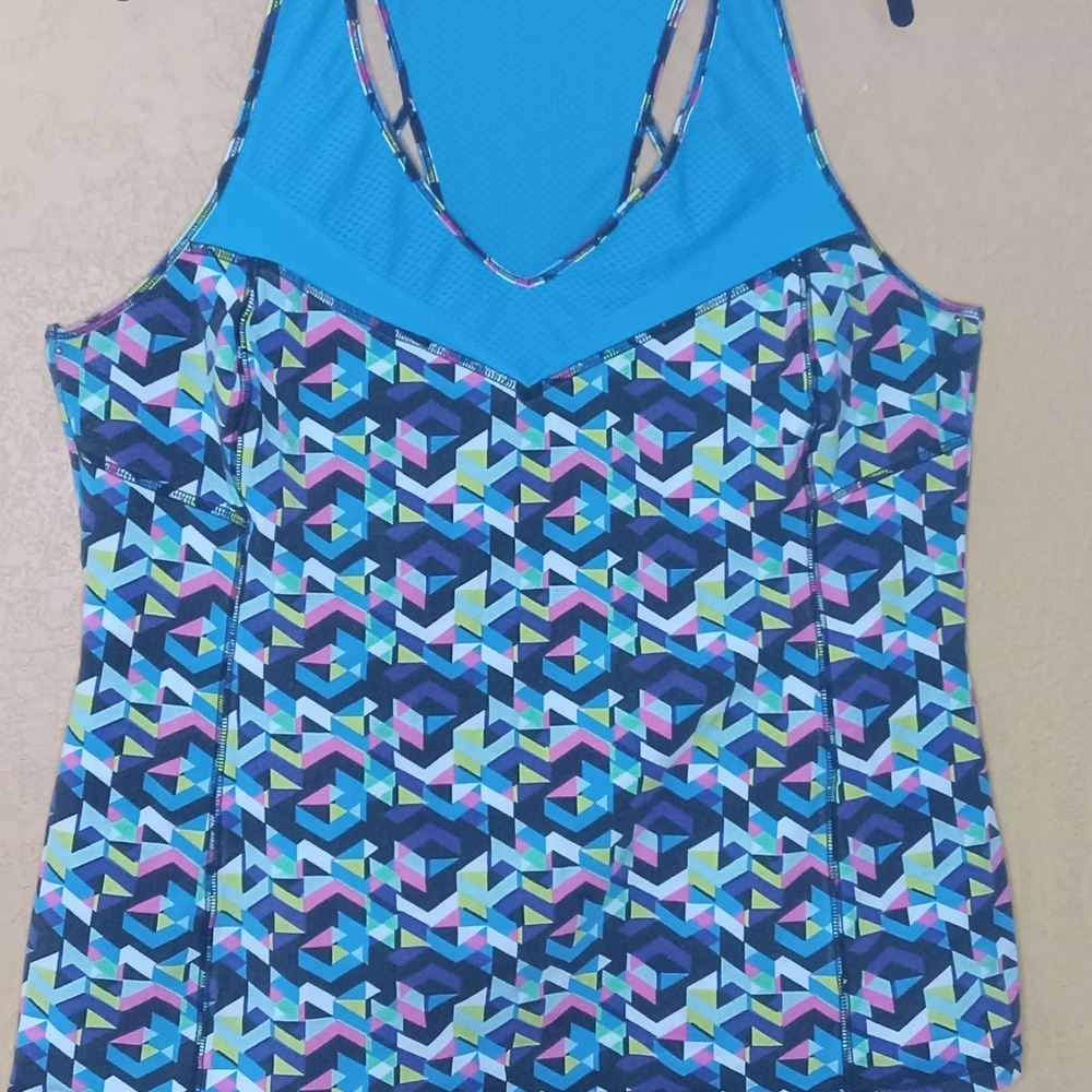 Livi Active Blue Geometric Tank Top